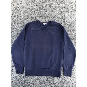 GUSTIN Navy Blue Crewneck Sweatshirt Raglan Sleeve Pullover Mens Medium
